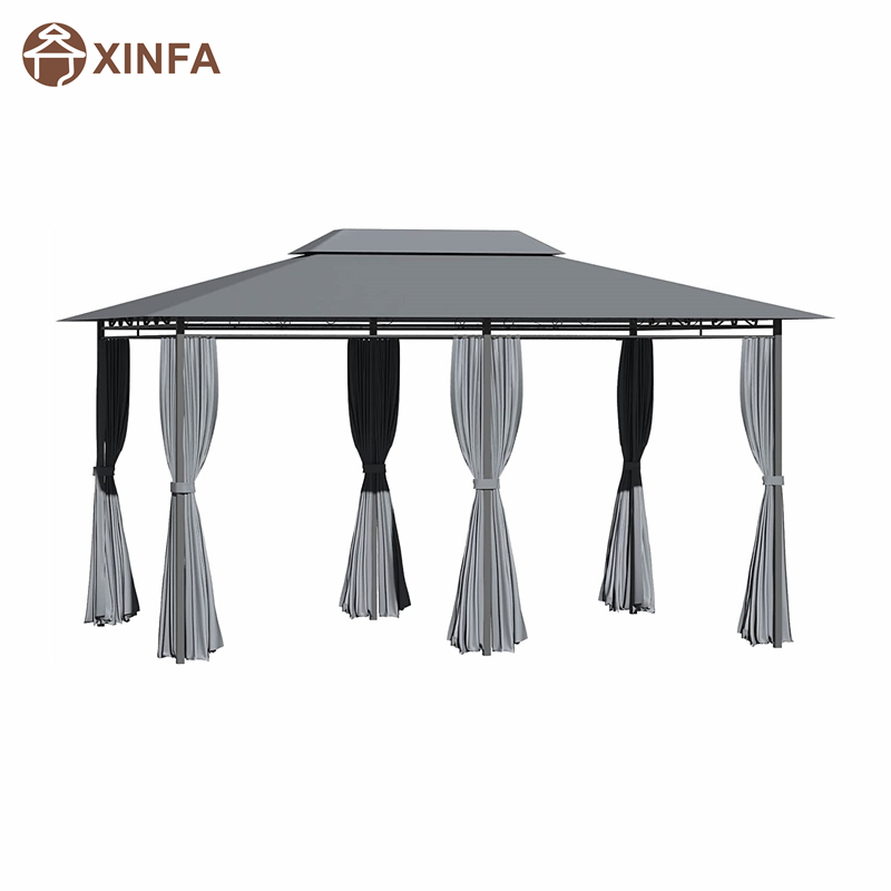 10 \\\\ \'x 13 \\\\\' Outdoor Soft Top Gazebo Pergola с шторами, двухуровневая стальная рама беседка для внутреннего дворика, Sage Grey