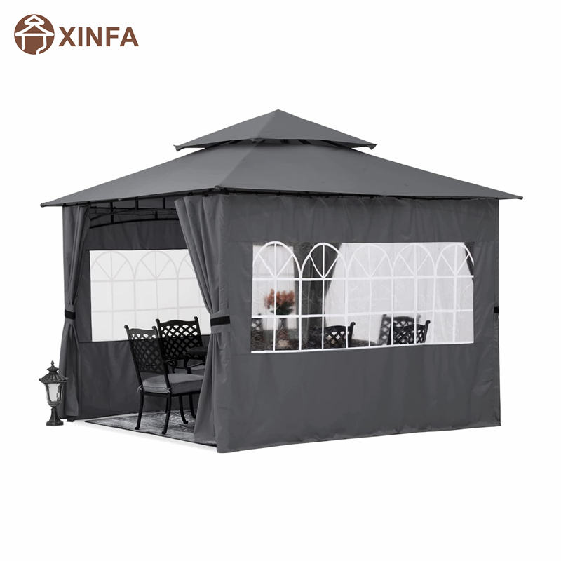 10\'x10 ’Outdoor Gazebo для внутреннего дворика с боковыми стенками церкви, серым