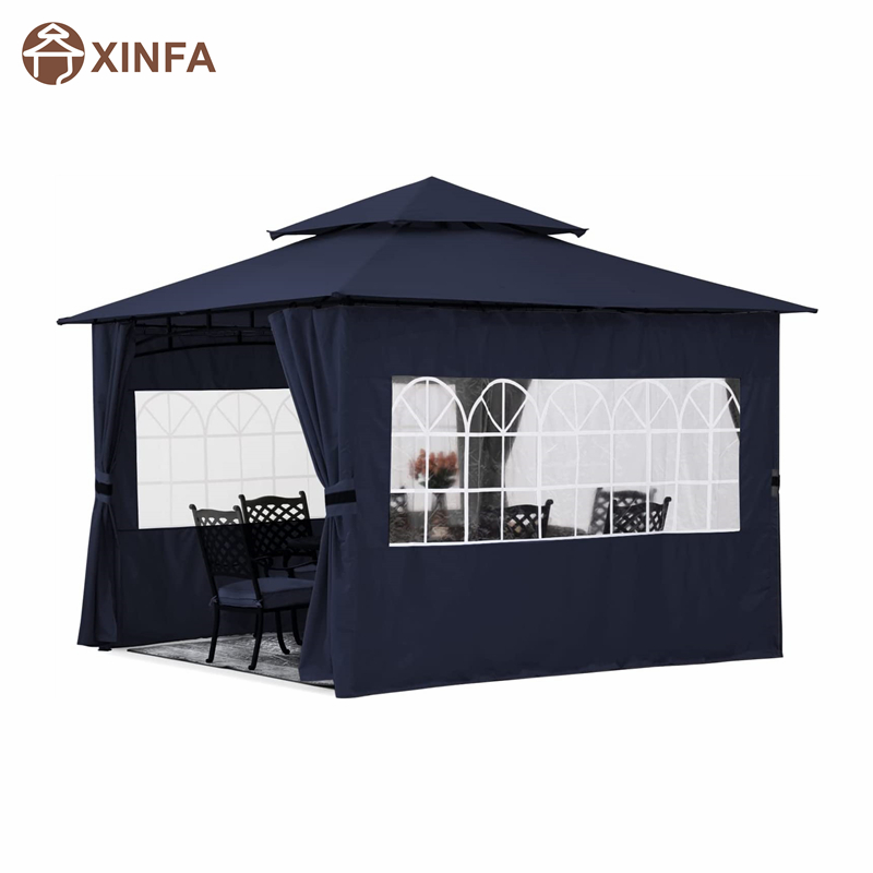 10\'x10 ’Outdoor Gazebo для внутреннего дворика с боковыми стенками церкви, синим