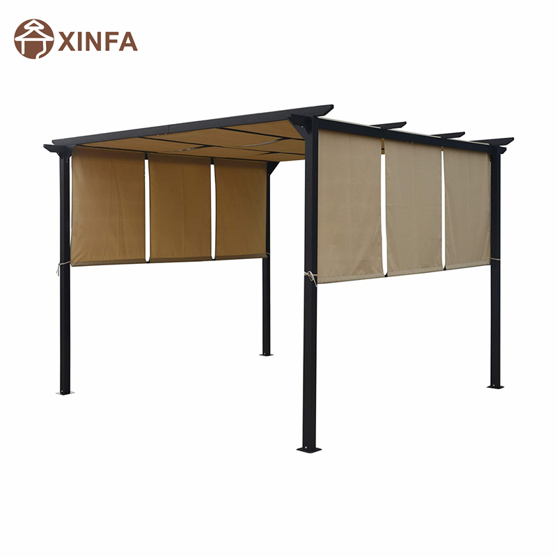 10 \\\\ \'x 10 \\\\\' Outdoor antlectable pergola -беседка Home Home Dione Outdoor Steel Rade, Brown